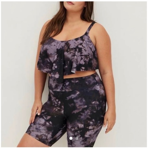 torrid Other - New Torrid Tie Dye V Flounce Bikini Top Purple Women size 3X Tankini Hankerchief
